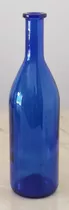 Botella De Vidrio Azul (ideal Para Decoración)