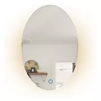 Espejo Ovalado Touch Luz Led Trasera + Dimmer 60x80 De Lujo