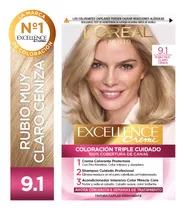 Kit De Coloración Permanente L'oréal Paris Excellence Creme Tono 9.1 Rubio Muy Claro Ceniza
