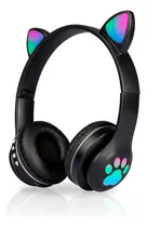 Auriculares Inalambricos - Suono Plegable P47 - Bluetooth Recargable Orejitas Luces Color Negro