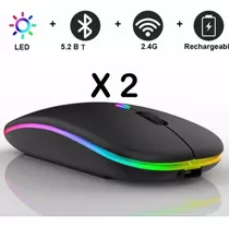 Mouse Inalambrico Recargable 2.4ghz Wireless Bluetooth Luz