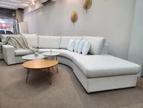 Sofa Esquinero Ovalado Beige Con Isla