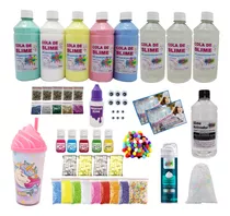 Mega Kit Colas Coloridas Desativa Slime + 5 Neve Artificial