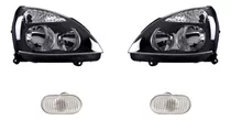 2 Faros + 2 Cuartos Depo P/ Renault Clio Del 2002 Al 2004