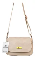 Bolso Manos Libres Pequeño Cruzado Dama Mujer Karla Chacon Color Beige