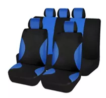 Juego Cubreasiento Universal Auto Tela Franja Azul