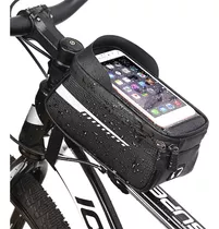 Bolso Porta Celular Para Bicicleta Impermeable Color Negro