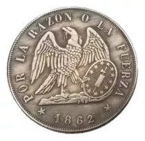Moneda Antigua Chile 1 Peso 1862 Reproducción, Colección