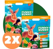 Kit 2 Ração Funny Bunny Delícias Da Horta 1,8kg Peq Roedores