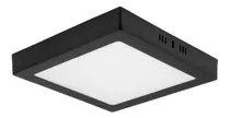 Panel Led Cuadrado Sobreponer 18w Negro Luz Cálida Color Negro / Blanco Cálido 3000k 220v