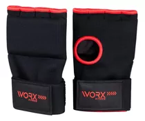 Guantes Vendas Muñequeras De Boxeo Worx Acolchadas Color Negro Talla L