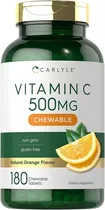 Carlyle | Vitamin C | 500mg | 180 Chewable Tablets | Orange