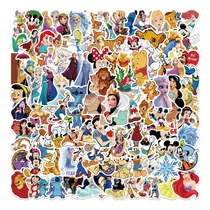 Princesas Disney Stickers 50 Calcomanias Plasticas Vs Agua