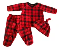 Carters Trio Remera,  Pantalon C/pie Polar Gorro 3/6 Meses 