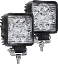 Focos Neblinero Luces  Led 27w 4x4 Auto Camioneta Cuadrado 2