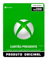 Cartão Presente Microsoft Xbox Live Br R$ 200 Reais Brasil