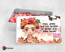 Cajita Metalica Multiuso Frida Kahlo - Personalizable 