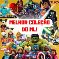 3 Bonecos Vingadores Liga Justiça Naruto Starwars Minecraft