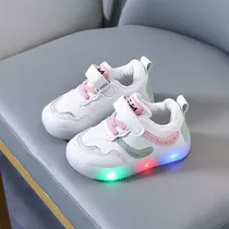 Zapatos De Bebé, Pequeños, Blancos, Iluminados, Zapatos De T