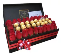 Arreglo Floral A Domicilio Cdmx Rosas Y Chocolates Ferrero 