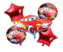 Set Globos Metalizados Cars Rayo Mcqueen X 5 Pzas