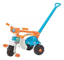 Triciclo Infantil  Motoquinha Bebê  Fly Com Empurrador Azul