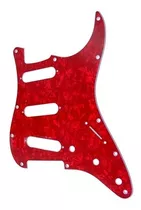 Pickguard - Placa Tipo Stratocaster Sss Rojo Perlado