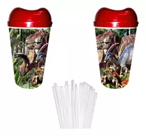 12 Vaso Pitillo Dinosaurios Sorpresas Piñatas Regalos Fiesta