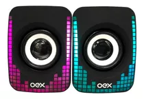 Caixa De Som Oex Iluminação Rainbow Transição Cores 5w Sk202