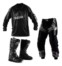 Kit Completo Roupa Calça Camisa Insane + Bota Motocross