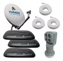 Kit 3 Receptor Digital Vx10 Vivensis - Antena Lnbf Cabo