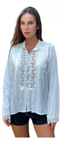 Camisa Blusa Importada Broderie Encaje Guipiur Calada Boho