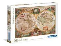 Puzzle Clementoni 1000 Piezas Mapa Antiguo Del Mundo