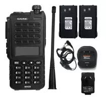 Handie Gadnic 10w Alacance Walkie Talkie 128ch Radio Pro Bandas De Frecuencia Uhf Vhf Color Negro