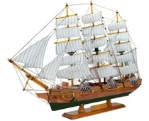 Miniatura Barco Madeira Decoração Grande Navio Veleiro 69cm