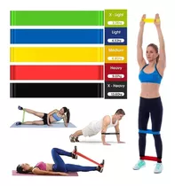 Kit Fitness X5 Bandas Elásticas De Resistencia Set Ejercicio