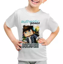 01 Camiseta Infantil E 01 Adulto Skin Authentic Games Nome