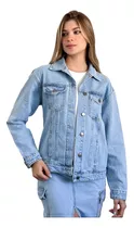 Campera Jean Mujer Rigido Oversize Clasico