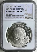 10000 Diez Mil Pesos 1991 Encuentro De Dos Mundos Ngc Pf 67