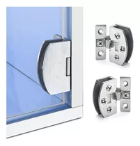 2pcs Bisagra Para Puerta De Vidrio Acero Par Apertura