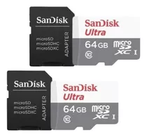 Kit 2 Cartao Memoria Micro Sd 64gb Sandisk Ultra Classe 10