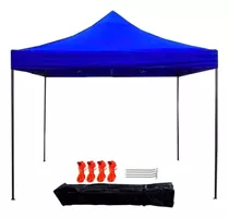 Gazebo Plegable 3x3 M Autoarmable Toldo Playa Jardin Carpa Color Azul