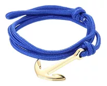 Pulsera Hombre De Ancla Dorada  Celeste Fashion Chic