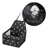 Transportador Silla Auto Mascota Perro Gato Seguridad Paseo Color Negro