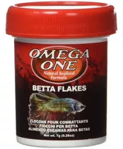 Omega One Betta Flakes 7g Alimento Para Peces Beta Hojuelas Escamas A Base De Salmón Arenque Proteina 43%