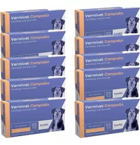 Vermivet Composto 600mg Vermifugo Cães 4 Cp - Kit C/10 Cxs