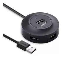 Hub Adaptador Usb 2.0 Ugreen 4 Portas 25cm Preto 50261