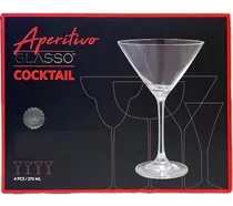 Set De 4 Copas Glasso Cristal Martini Manhatan Daiquiris