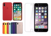 Carcasa Case Funda iPhone Silicona 7 8 + Vidrio Templado