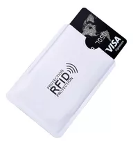 Estuche Bloqueador Rfid Protector De Tarjetas Crédito Débito Color Plateado